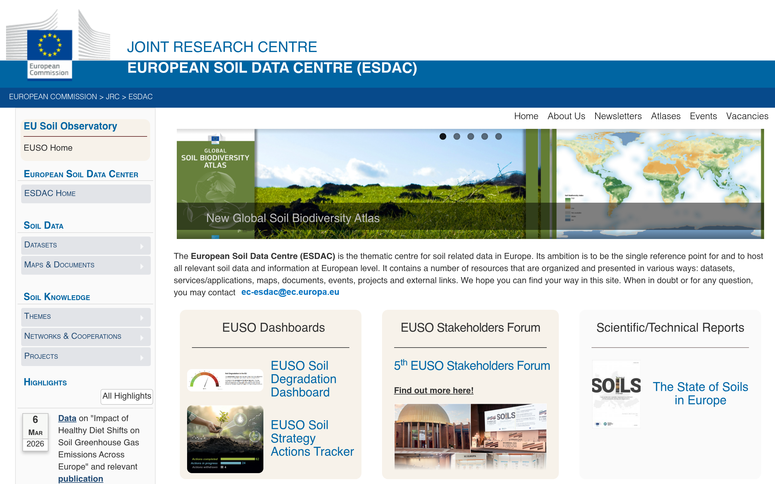 Centro Europeo de Datos de Suelos (ESDAC)